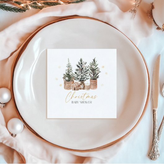 Winter Rustikale Weihnachtsbaumen Kinderdusche Serviette