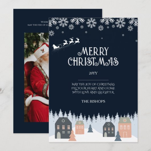 Winter Rustikale Weihnachtskarte Feiertagskarte (Vorne/Hinten)
