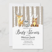 Winter Rustikale Woodland Kinderdusche Einladung (Vorderseite)