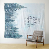 Winter Rustikaler Pinienwald Kinderdusche Foto Pro Wandteppich (Beispiel (Horizontal))