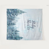 Winter Rustikaler Pinienwald Kinderdusche Foto Pro Wandteppich (Vorderseite (Horizontal))