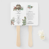 Winter Rustikales Pine Trees Lantern Hochzeitsprog Fächer (Vorne und Hinten)