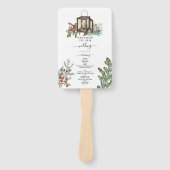 Winter Rustikales Pine Trees Lantern Hochzeitsprog Fächer (Vorderseite)