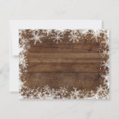 Winter-rustikales Waldland dankt Ihnen zu Dankeskarte (Rückseite)