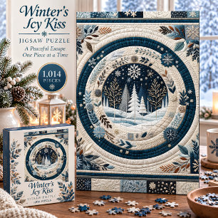 Winter’s Icy Kiss Quilted Winter Landschaft Puzzle