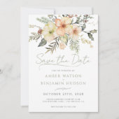 Winter Sage Grüne Weihnachtsblume Save the Date Einladung (Vorderseite)