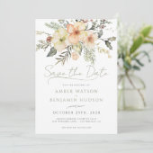 Winter Sage Grüne Weihnachtsblume Save the Date Einladung (Stehend Vorderseite)