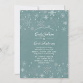 Winter Sage Wasserfarbe Weiße Schneeflocken Hochze Einladung (Vorderseite)