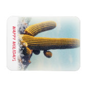 Winter Saguaro Scene Holiday Magnet (Horizontal)