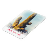 Winter Saguaro Scene Holiday Magnet (Linke Seite)