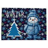 Winter Saison Snowman Große Geschenktüte (Rückseite)