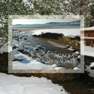 Winter, Sandstrand, Acadia Nationalpark, ME Postkarte