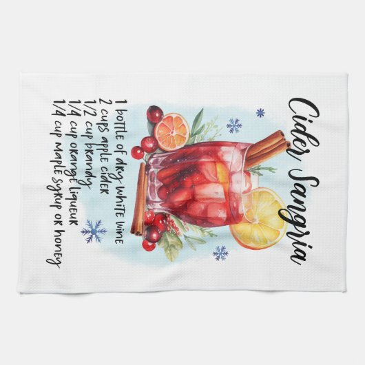 Winter Sangria Rezept Urlaub Geschirrtuch (Horizontal)