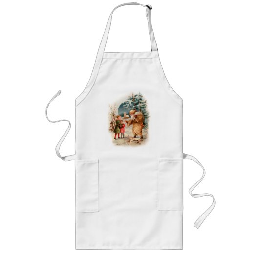 Winter-Sankt-Schürze für ein Plätzchen-Backen Lange Schürze (Vorne)