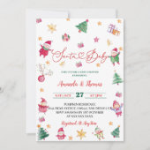 Winter Santa Baby Baby Dusche Einladung (Vorderseite)