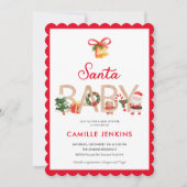 Winter Santa Baby Dusche Einladung (Vorderseite)