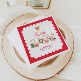 Winter Santa Baby Dusche Einladung Serviette