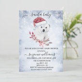 Winter Santa Baby Dusche Weihnachtspolar Einladung (Stehend Vorderseite)