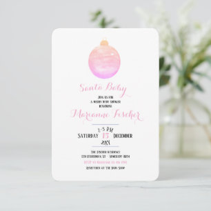 Winter-Santa-Baby-Mädchen-Baby-Shower-Einladung