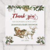 Winter Santa Baby Weihnachts Hirschdusche Geschenkanhänger (Vorderseite)