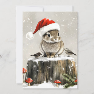 Winter Santa Bunny Wonderland Feiertagskarte