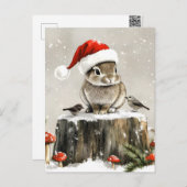 Winter Santa Bunny Wonderland Feiertagspostkarte (Vorne/Hinten)