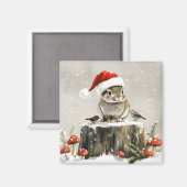Winter Santa Bunny Wonderland Magnet (Vorderseite/Rückseite)