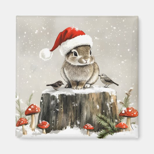 Winter Santa Bunny Wonderland Magnet (Vorne)