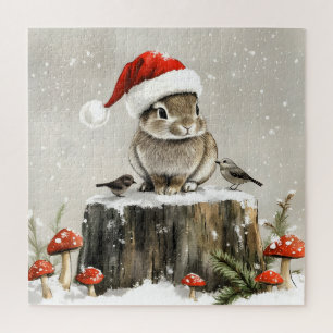 Winter Santa Bunny Wonderland Puzzle