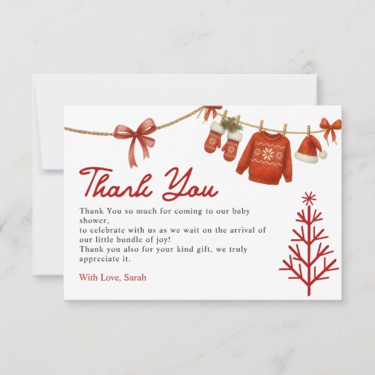 Winter Santa  Dankeskarte (Vorderseite)