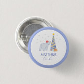 Winter Santa Eisbär Mutter werdende Baby-Party Button (Vorne & Hinten)