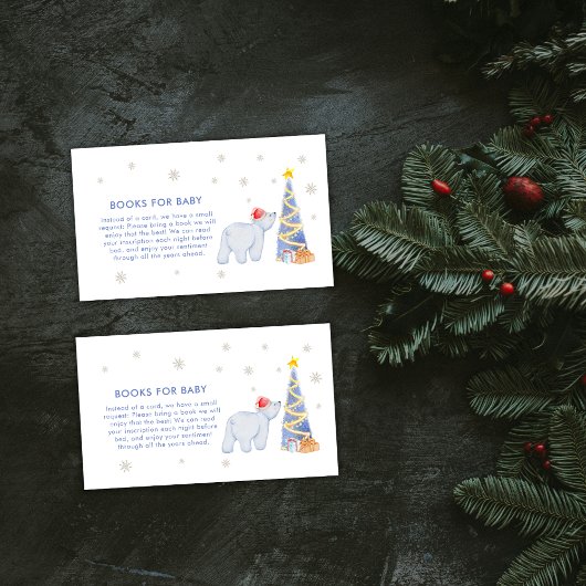 Winter Santa Polar Bear Books For Baby Shower Begleitkarte