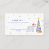 Winter Santa Polar Bear Diaper Raffle Baby Shower  Begleitkarte (Vorderseite)