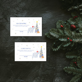 Winter Santa Polar Bear Diaper Raffle Baby Shower  Begleitkarte
