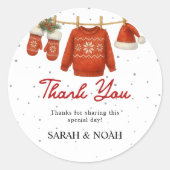 Winter Santa Runder Aufkleber (Vorderseite)