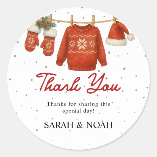 Winter Santa Runder Aufkleber (Vorderseite)