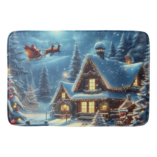 Winter/Santa/Weihnachten/Schnee Badematte (Vorderseite)