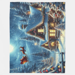 Winter/Santa/Weihnachten/Schnee Fleecedecke