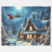 Winter/Santa/Weihnachten/Schnee Fleecedecke (Vorderseite (Horizontal))