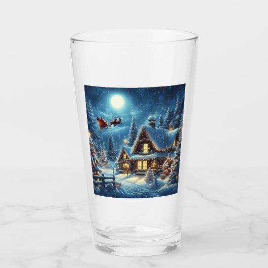 Winter/Santa/Weihnachten/Schnee Glas (Vorderseite)