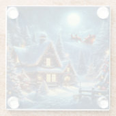 Winter/Santa/Weihnachten/Schnee Glasuntersetzer (Rückseite)