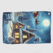 Winter/Santa/Weihnachten/Schnee Golfhandtuch (Horizontal)