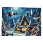 Winter/Santa/Weihnachten/Schnee Große Geschenktüte (Rückseite)