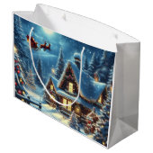 Winter/Santa/Weihnachten/Schnee Große Geschenktüte (Rückseite Schrägansicht)