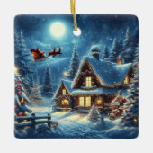 Winter/Santa/Weihnachten/Schnee Keramikornament (Vorderseite)