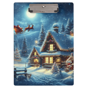 Winter/Santa/Weihnachten/Schnee Klemmbrett