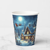 Winter/Santa/Weihnachten/Schnee Pappbecher (Rückseite)