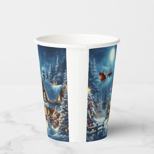 Winter/Santa/Weihnachten/Schnee Pappbecher (Rechts)