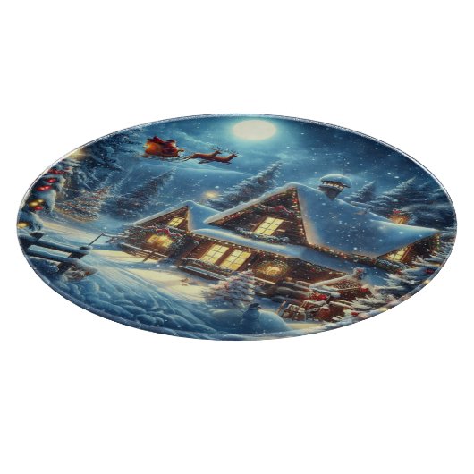 Winter/Santa/Weihnachten/Schnee Schneidebrett (Ecke)