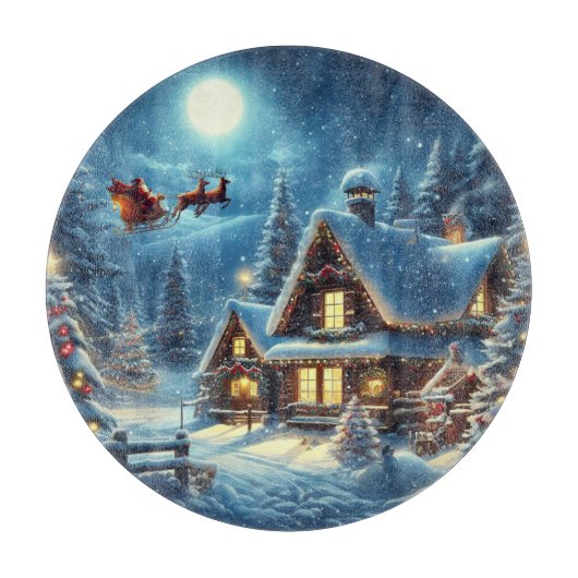 Winter/Santa/Weihnachten/Schnee Schneidebrett (Vorderseite)